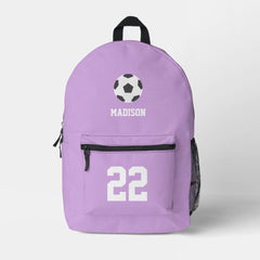 Cool Soccer Themed Personalized  Printed Backpack