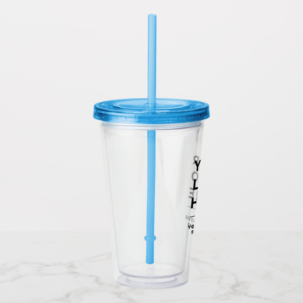 Custom Logo Acrylic Tumbler with Straw No Minimum