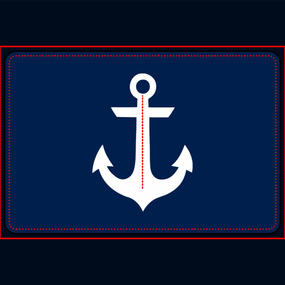 Navy Blue Anchor Bathroom Mat