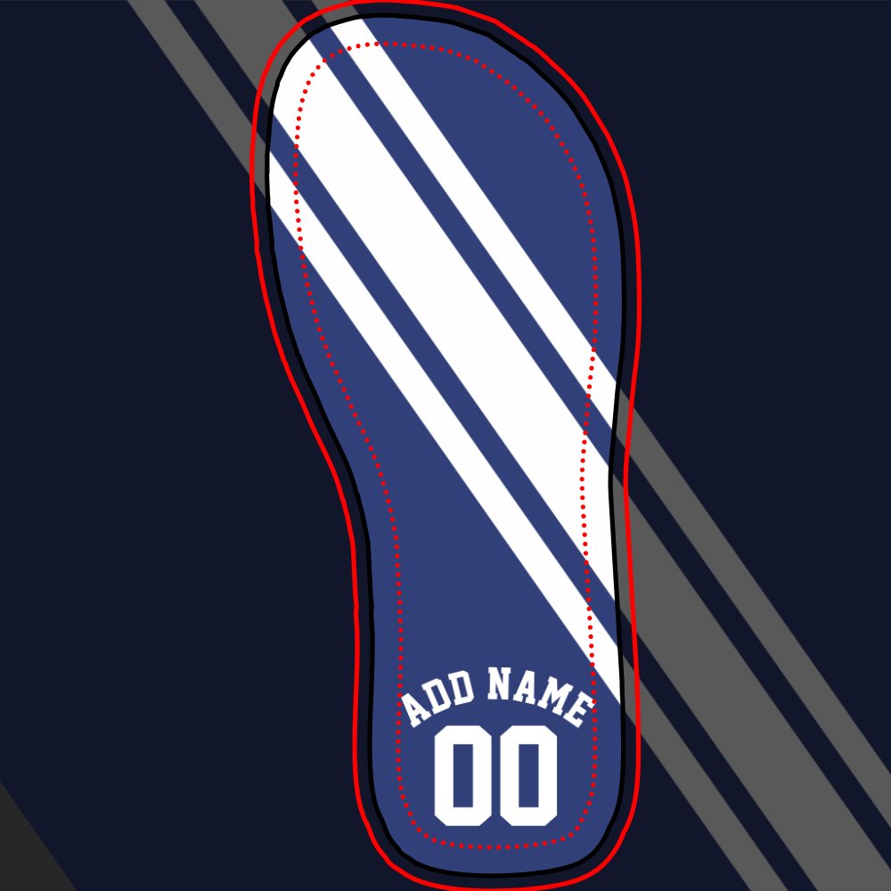 Blue Sports Jersey Custom Name Number Flip Flops