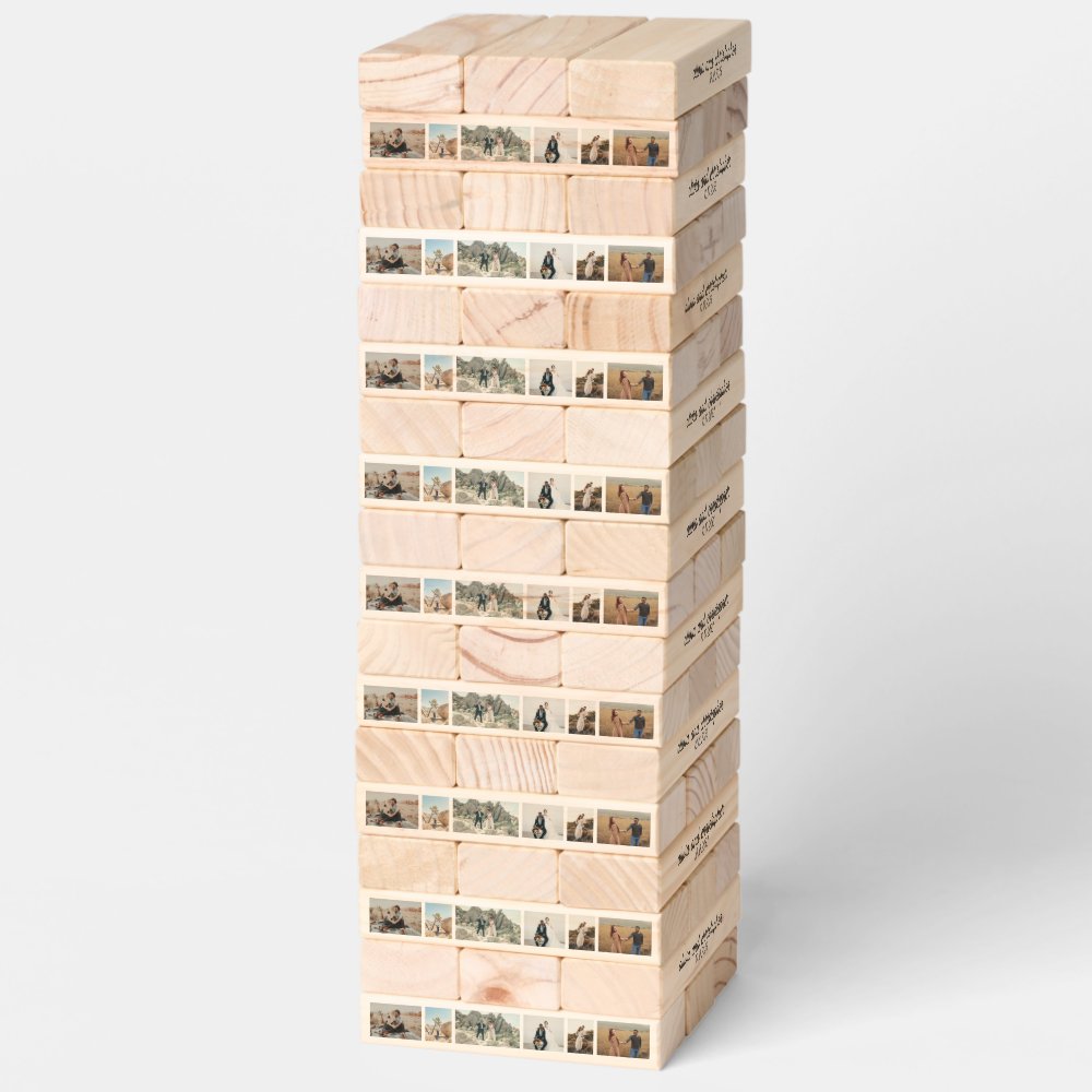 Personalized Photo Bridal Shower Wedding Jenga
