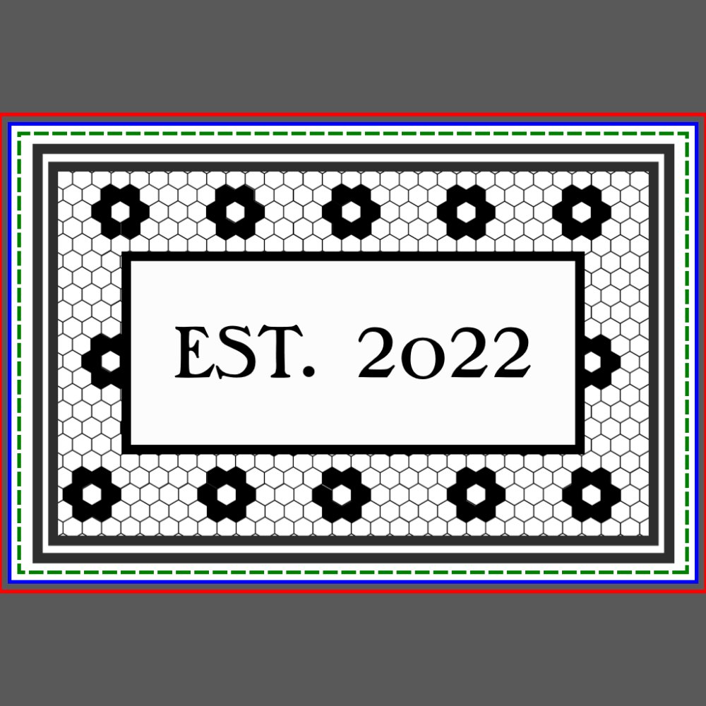 Established 2022 Black White Tile Design Custom Doormat