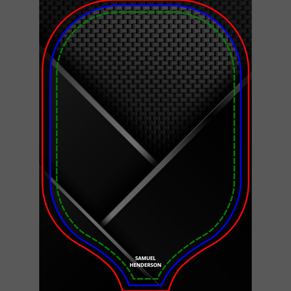Black Abstract Carbon Look Custom Text Name Pickleball Paddle