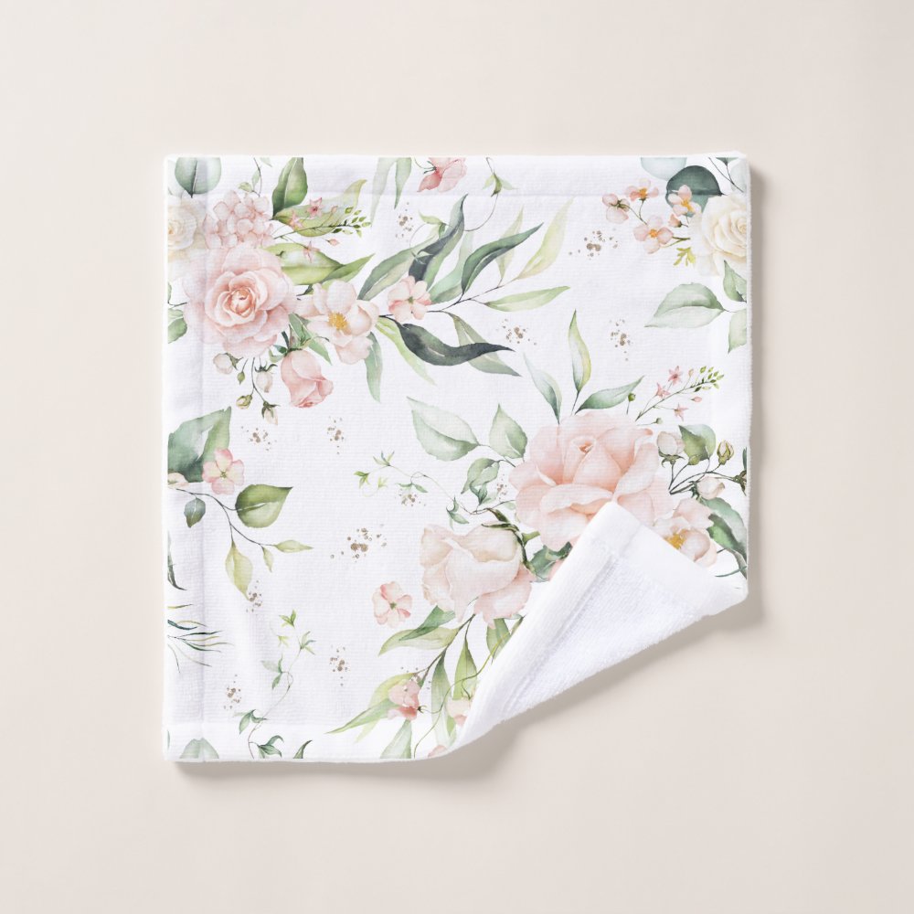Elegant Blush Pink Eucalyptus Bath Towel Set
