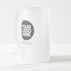 Logo and Text Frosted Glass Beer Mug