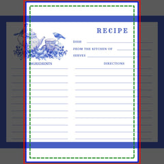 Blue and White Floral Tea Set Recipe Card