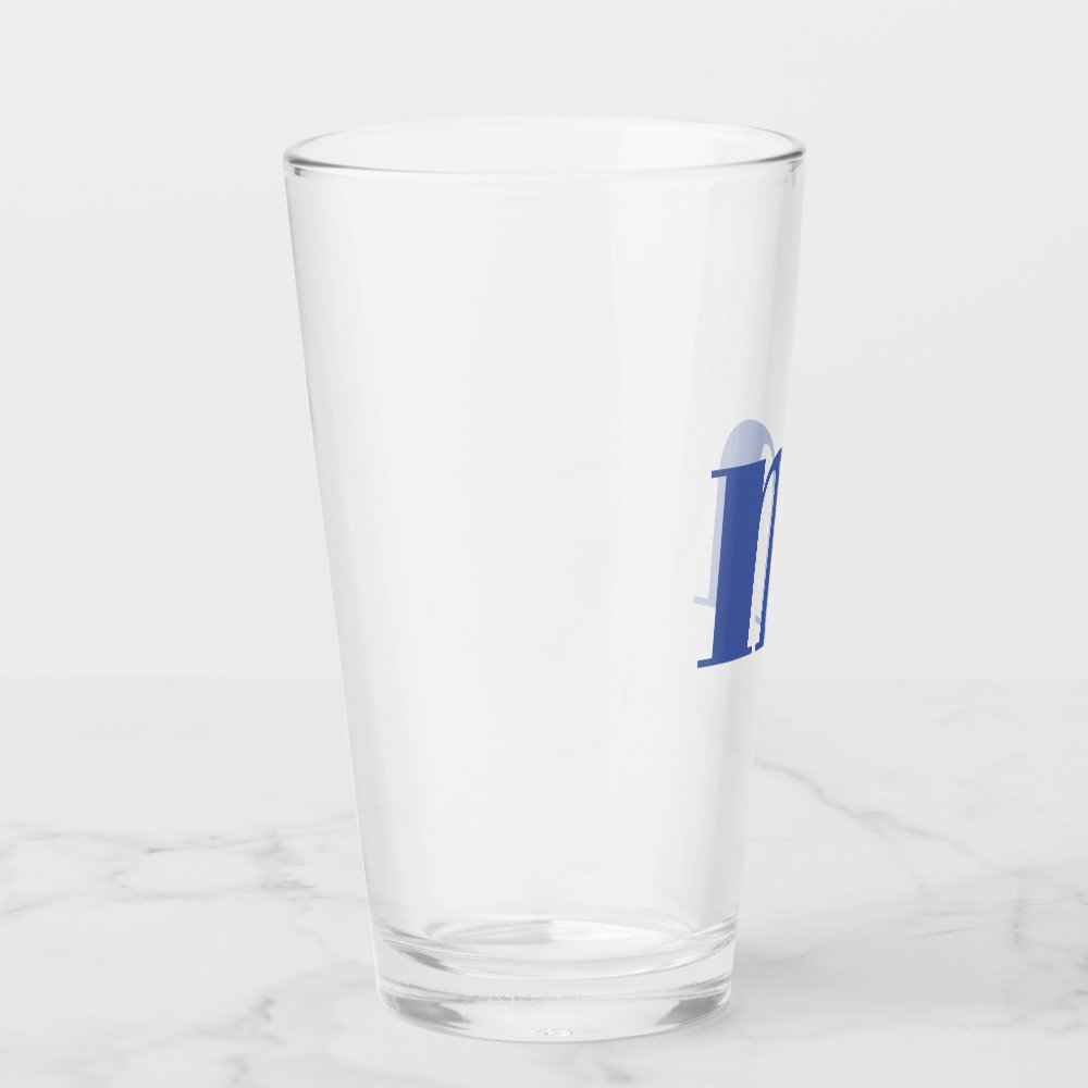 Modern Monogram Initial Beer Glass
