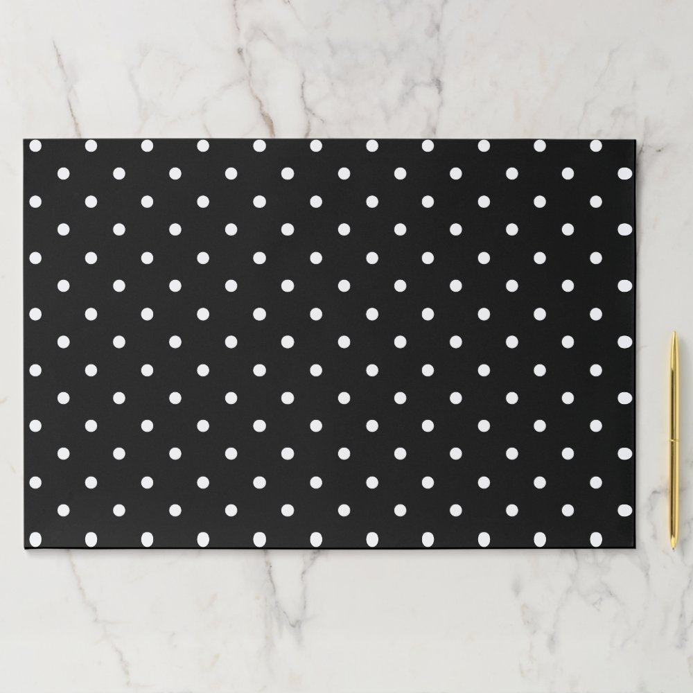 Cute black white polka dots paper placemats