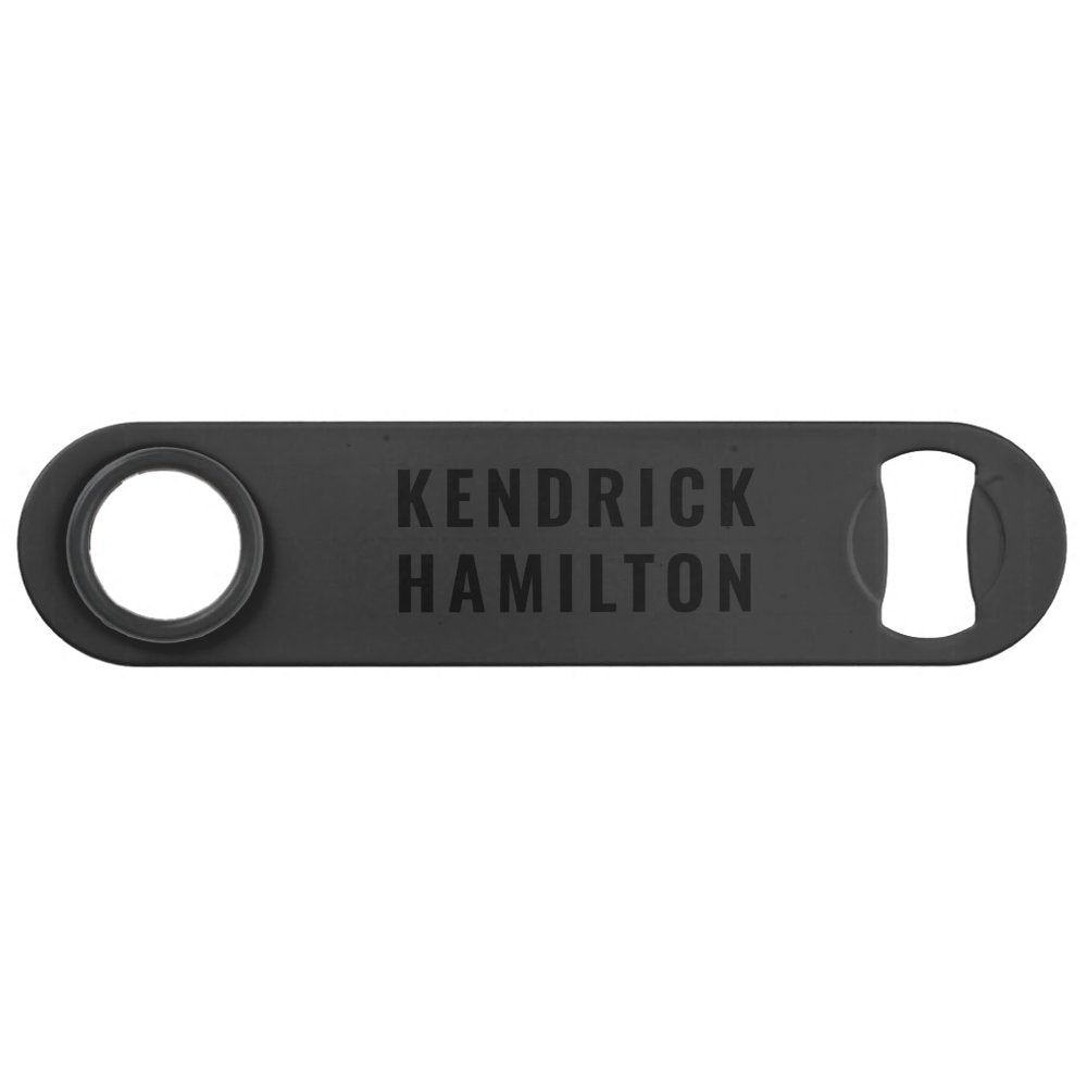 Bar Key | Personalized Black Bottle Opener Gift