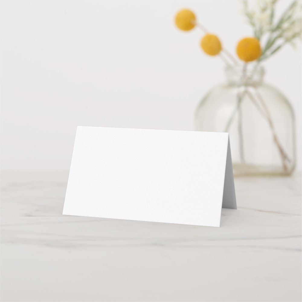 Minimalist elegant wildflowers wedding place card