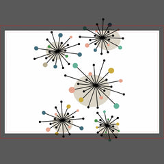 Cute Atomic Starburst Retro Mid Century Modern Kitchen Towel