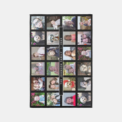 Custom 24 Photo Collage - Black - simple text Rug