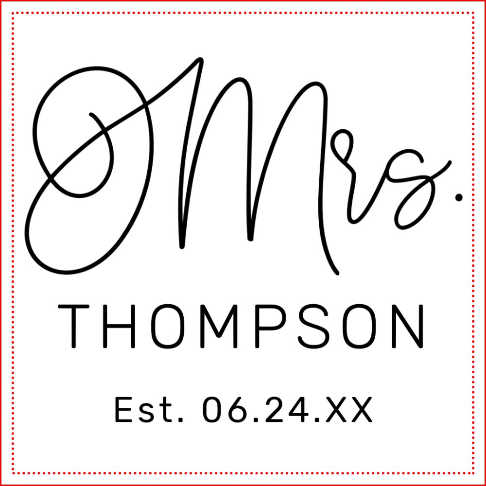 Modern Mrs Calligraphy Monogram Wedding Date Tote Bag