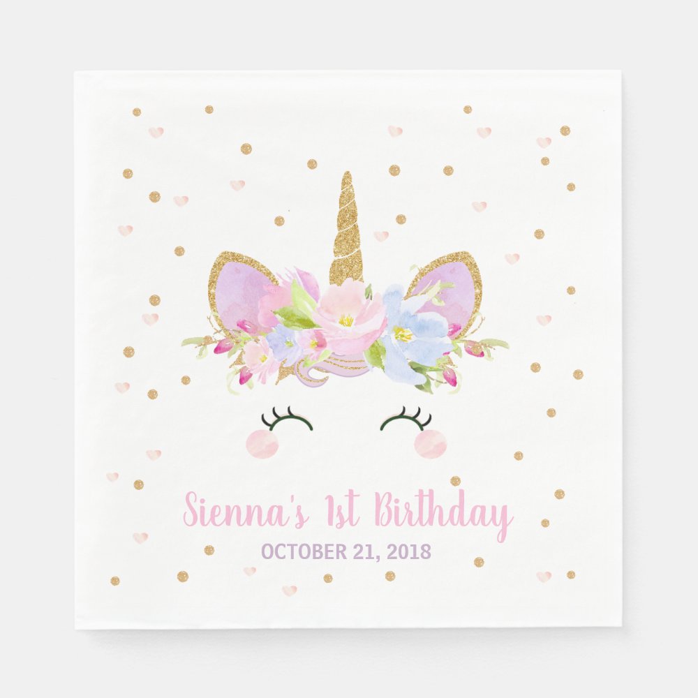 Unicorn Birthday Party Paper Napkins Serviettes