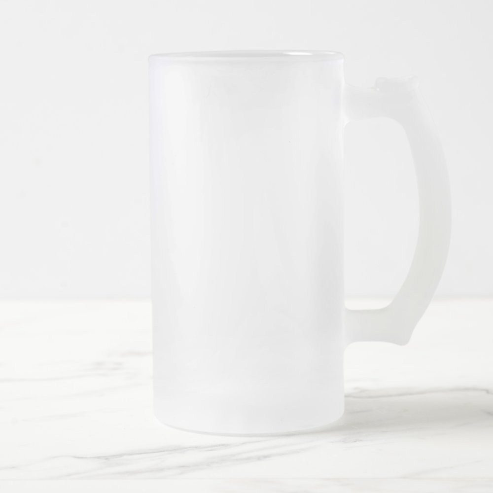 Logo and Text Frosted Glass Beer Mug