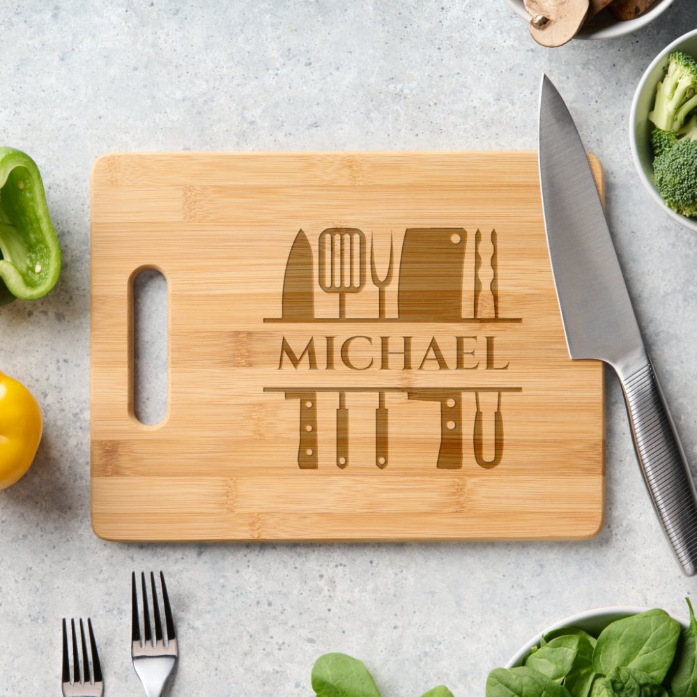 Barbecue BBQ Cook Monogram Chef Grilling Engraved Cutting Board