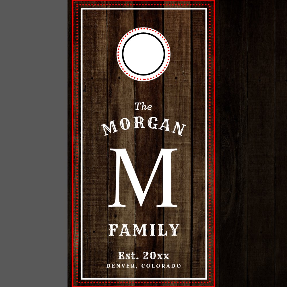 Family Monogram Dark Wood Cornhole Set