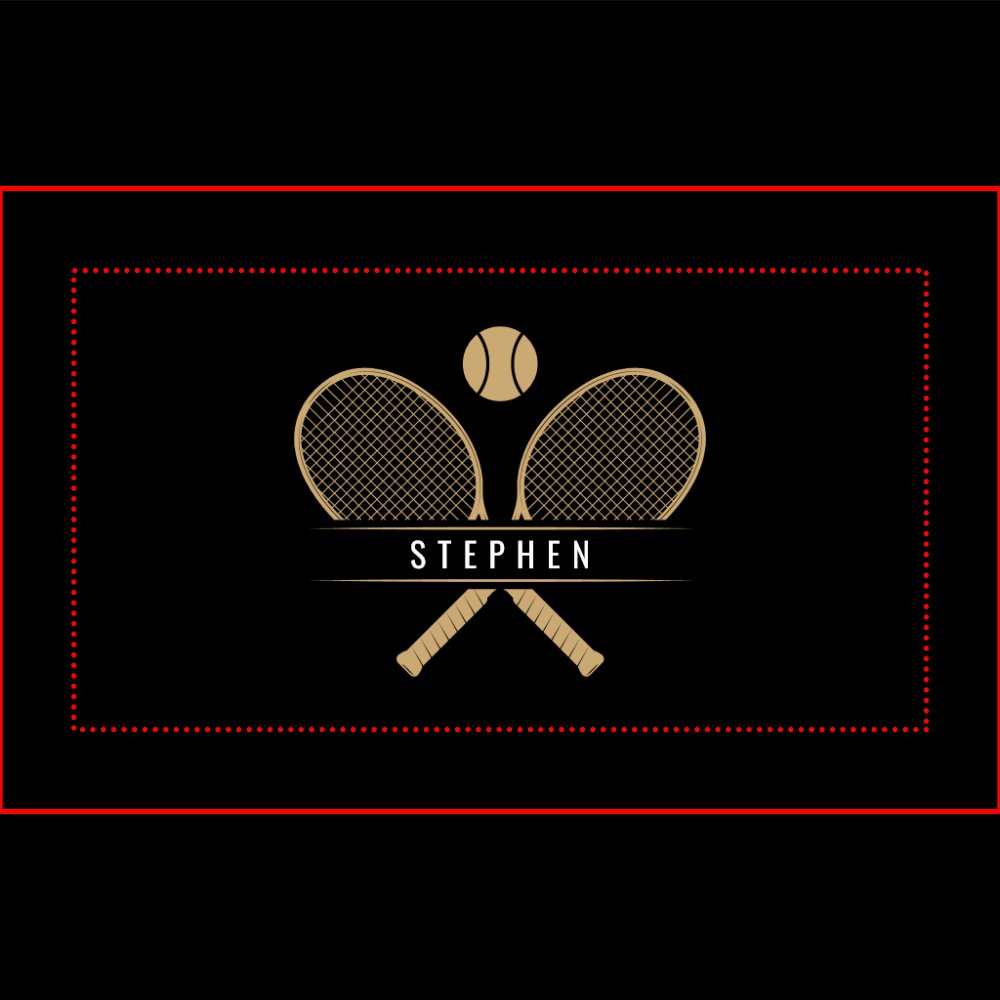 Tennis Rackets & Name Sports Hand Towel