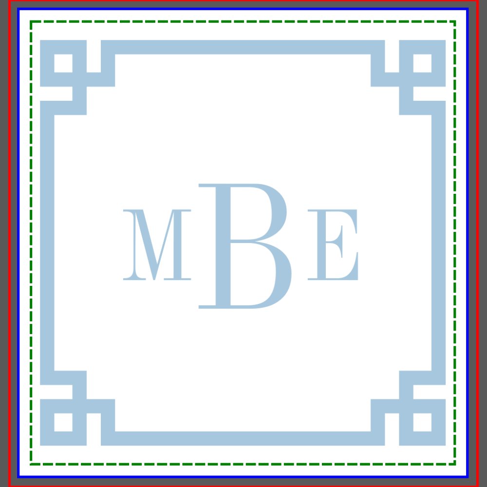 Sky Blue and White Greek Key | Monogrammed Shower Curtain