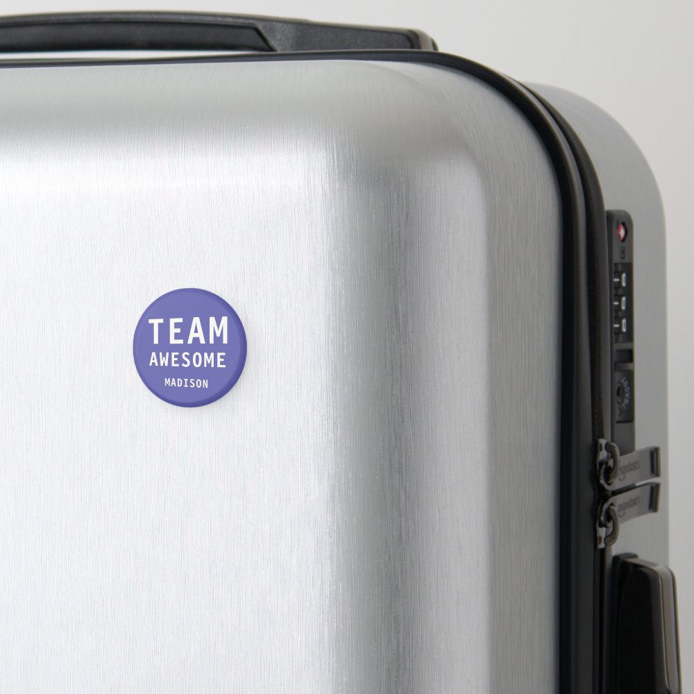 Funny Team Awesome Purple Personalized Name Magnet