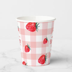 Berry First Birthday Strawberry Girl Paper Cups