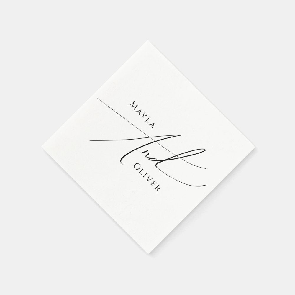 Whimsical Minimalist Script | Wedding Napkins