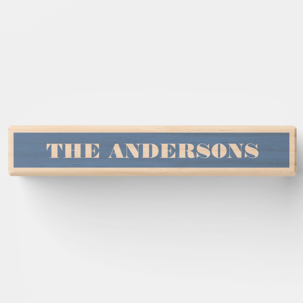 Modern Minimal Blue Custom Name Topple Tower