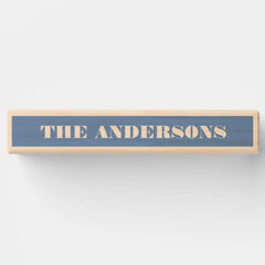 Modern Minimal Blue Custom Name Topple Tower