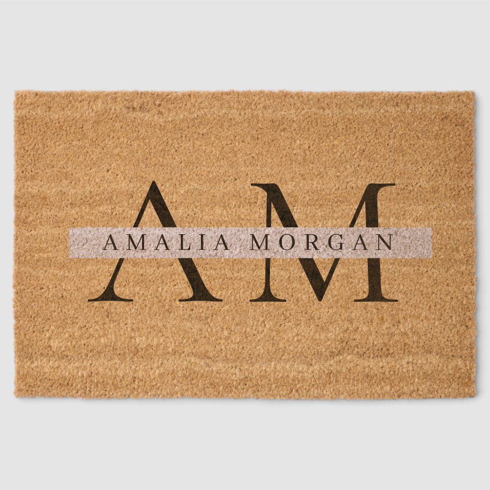 Personalized Initial and Name | Custom Welcome Fiber Doormat