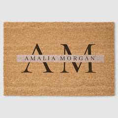 Personalized Initial and Name | Custom Welcome Fiber Doormat