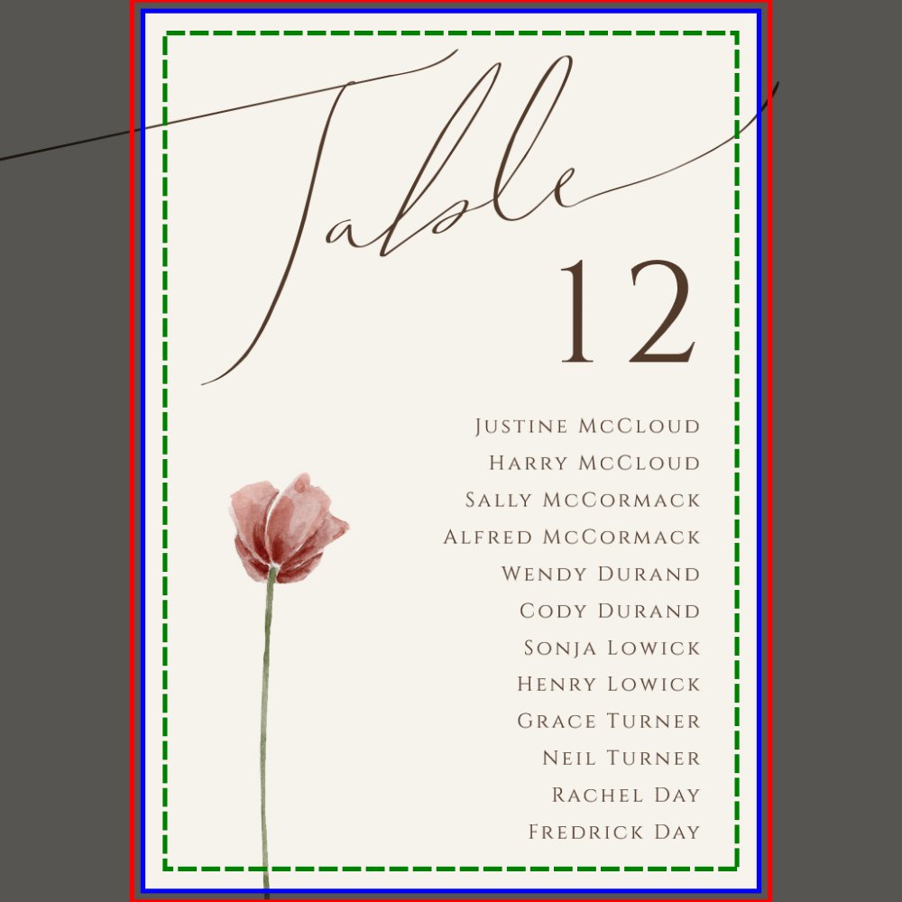 Simple Wildflower | Beige Table Number Chart