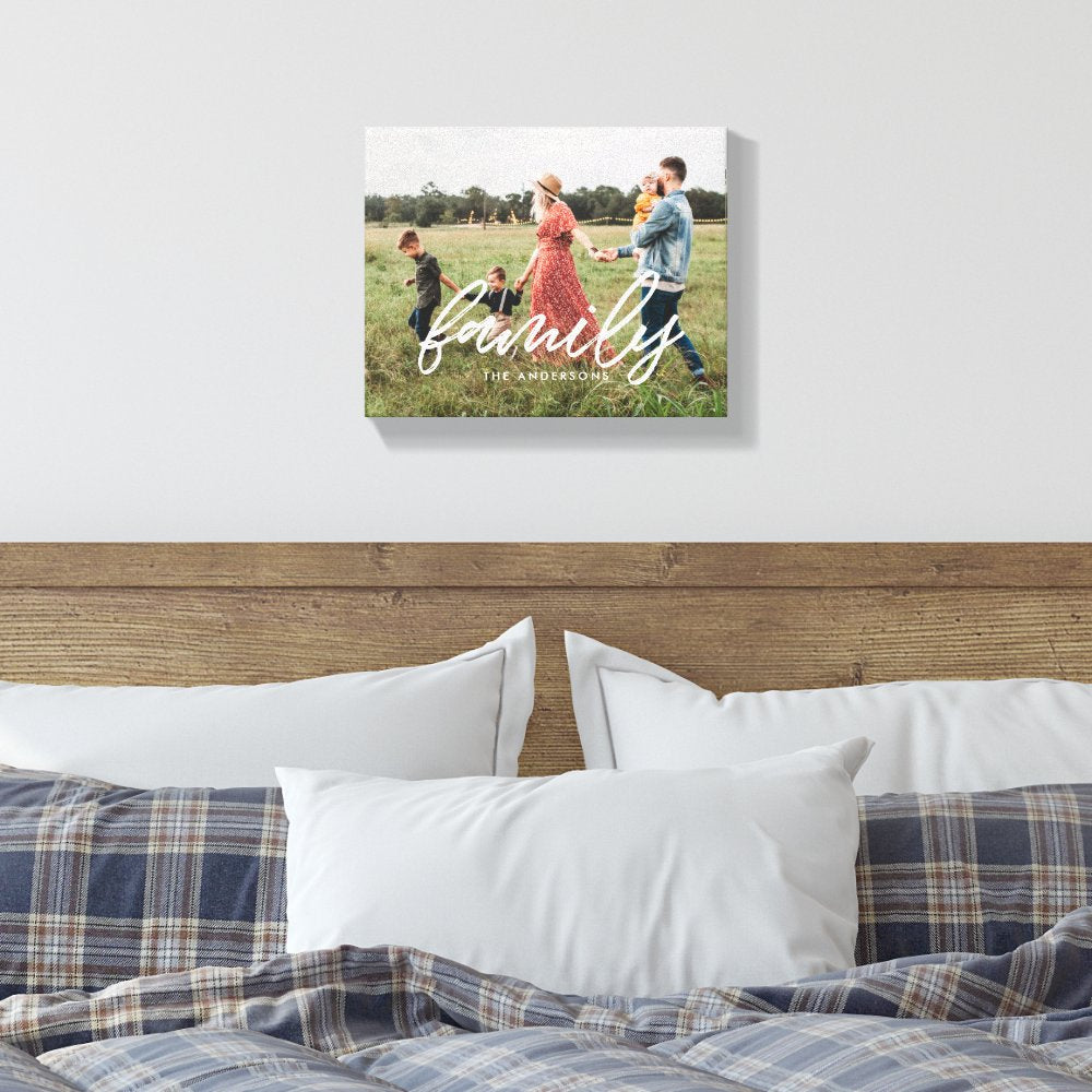 Family Modern typography overlay photo Canvas Print