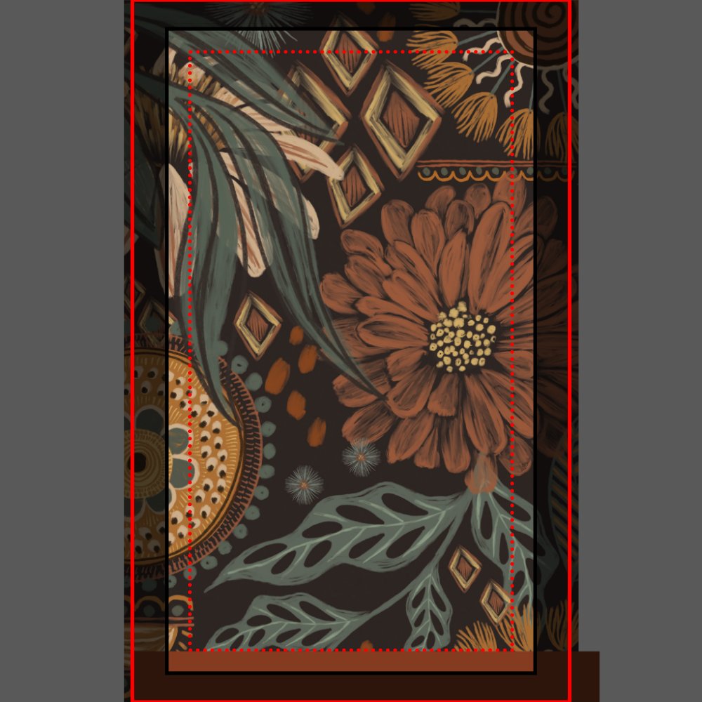 Dark Boho Terracotta Sage Botanical Pattern Bath Towel Set