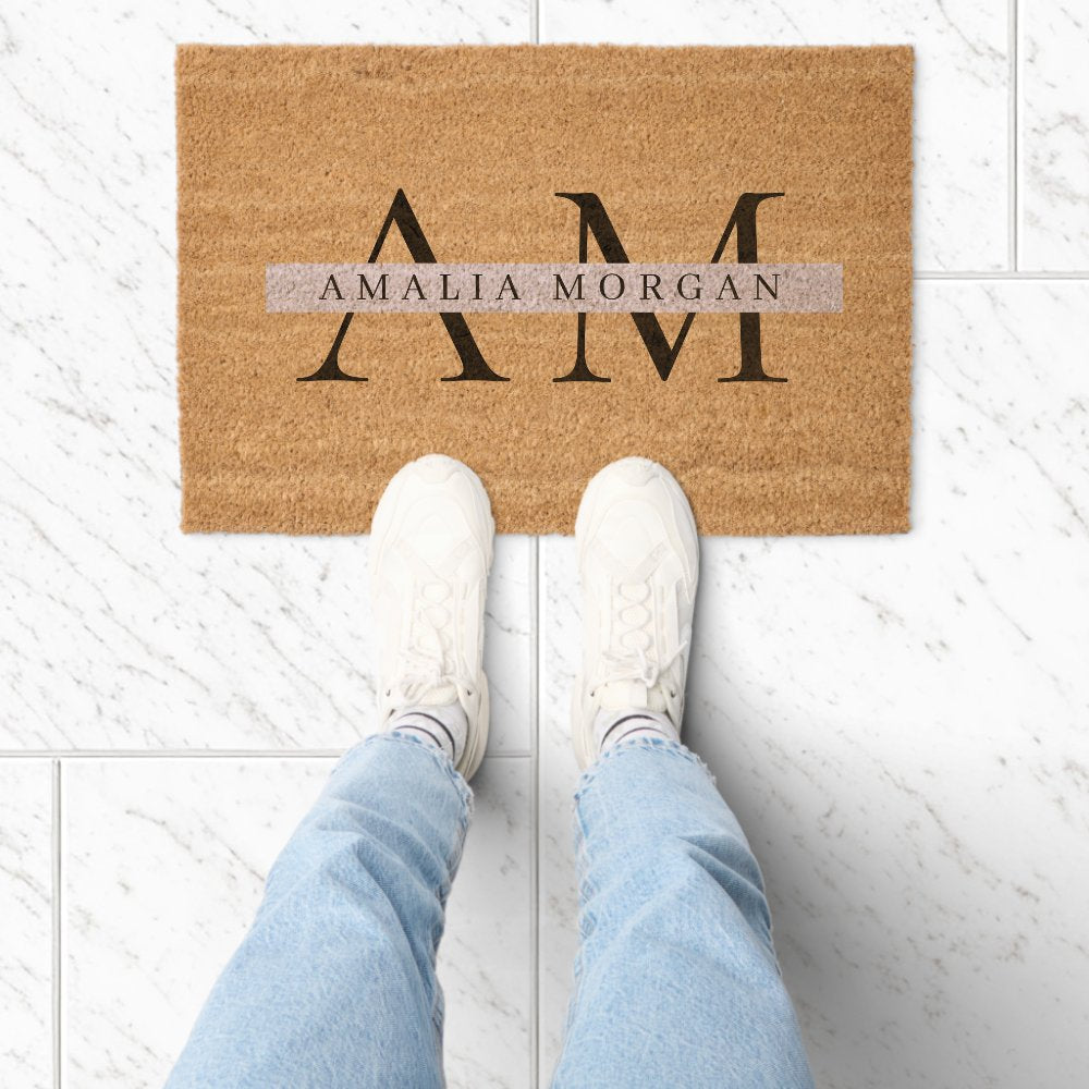 Personalized Initial and Name | Custom Welcome Fiber Doormat