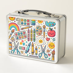 Personalized Kid's School Art Supplies Metal Lunch Box