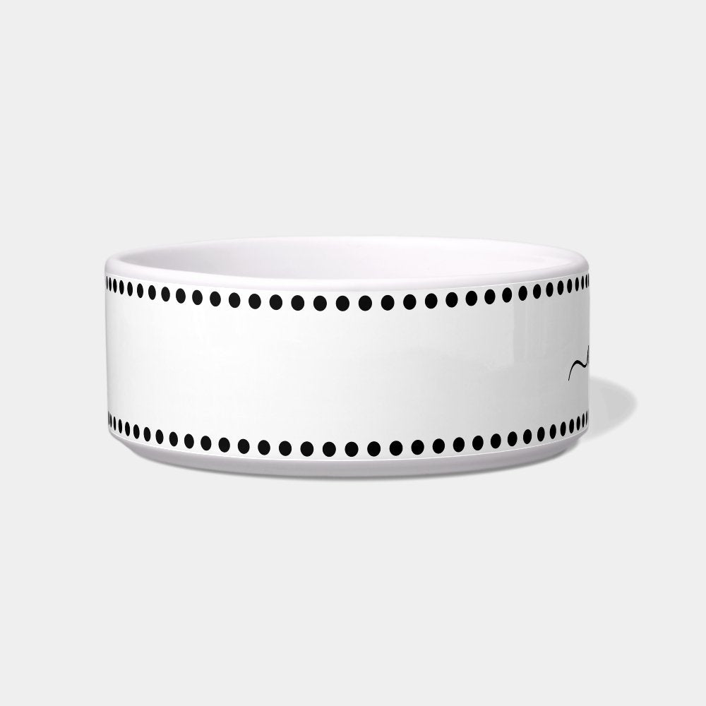Black White Name Pet Bowl