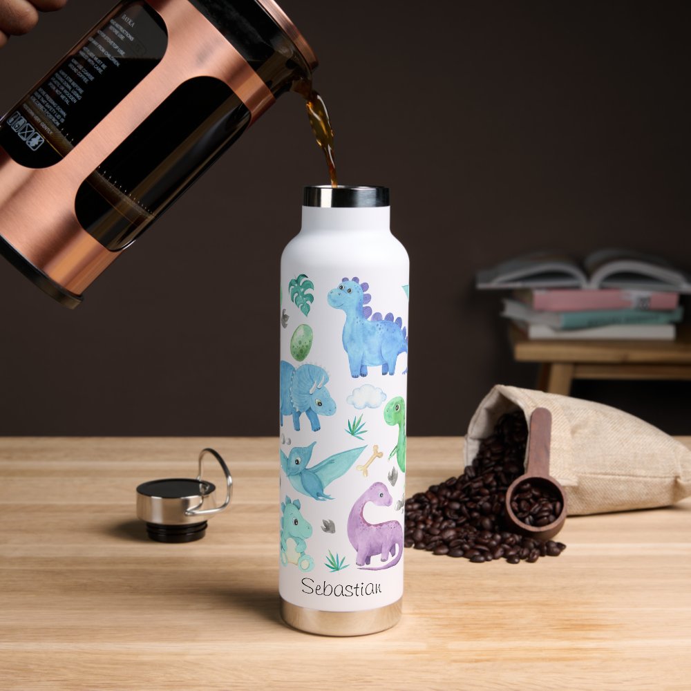 Cute Dinosaur Pattern Personalized Kids Water Bottle