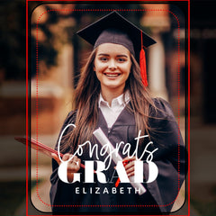 Congrats Grad Modern Simple Script Custom Photo Magnet