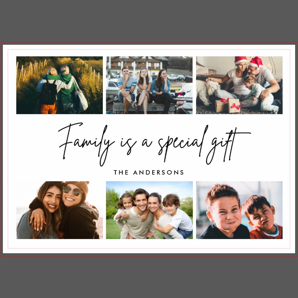 Family is a Special Gift Quote Photo Collage Block