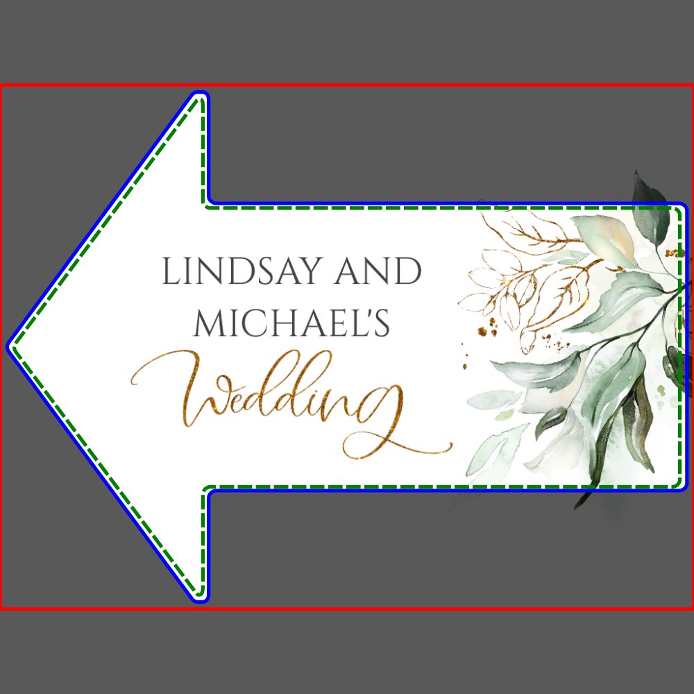 Gold Leaves Greenery Boho Summer Wedding Sign