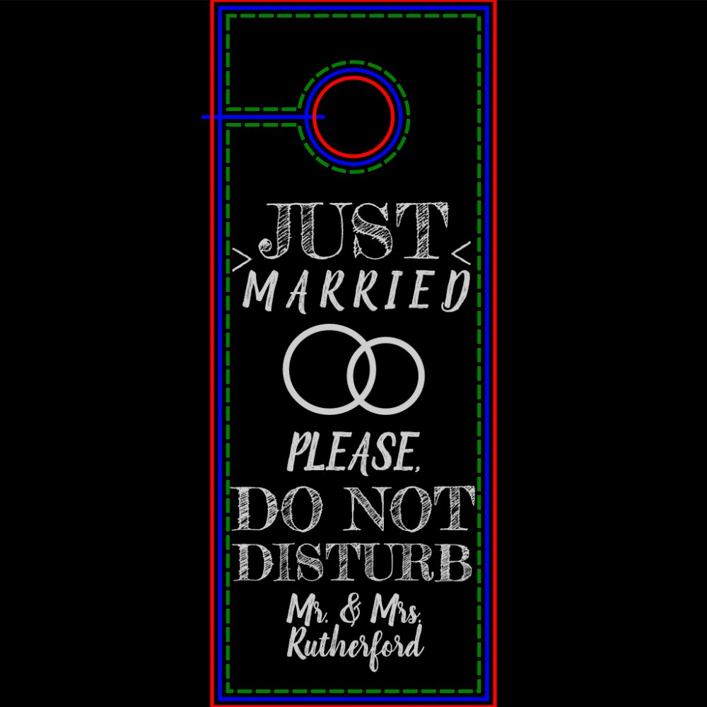 Chalkboard Just Married Do Not Disturb Door Hanger