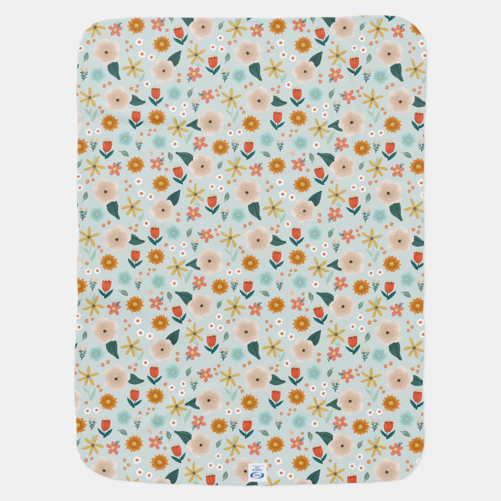 Girls Cute and Elegant Floral Botanical Baby Blanket