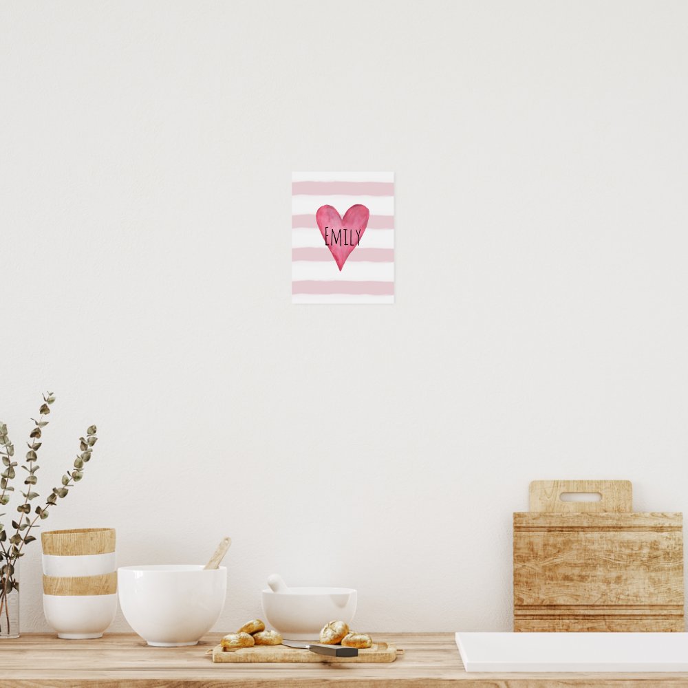 You are Loved Customizable Pink Heart Baby Girl's Poster