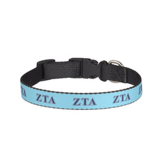 Zeta Tau Alpha Navy Letters Pet Collar