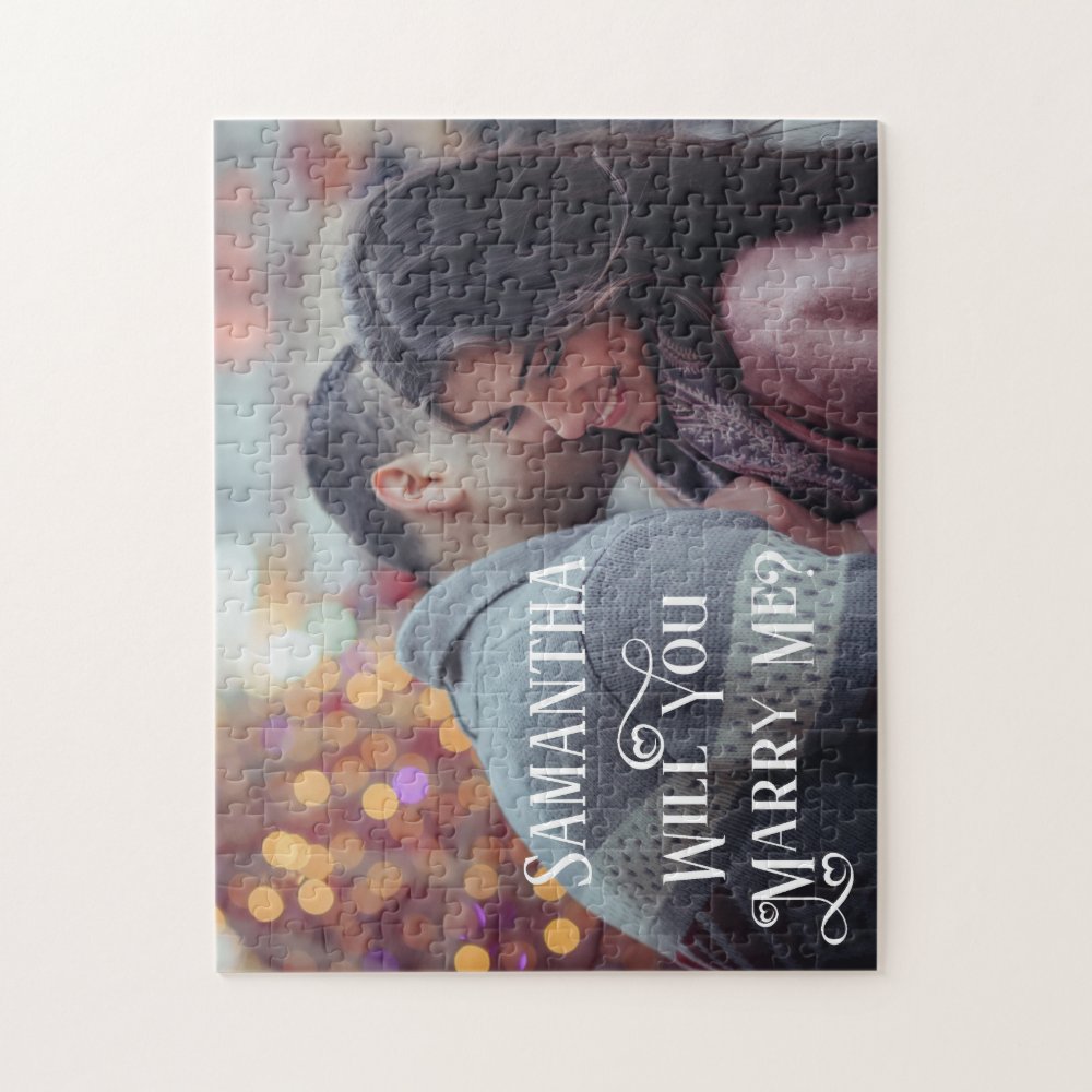 Will You Marry Me Proposal Personalize Photo Jigsaw Puzzle