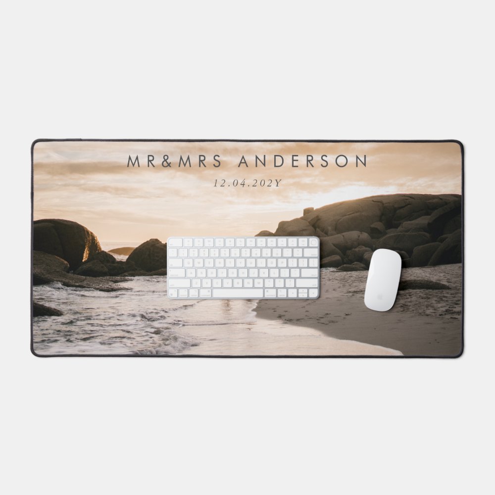Premium Custom Photo Wedding Gift Desk Mat