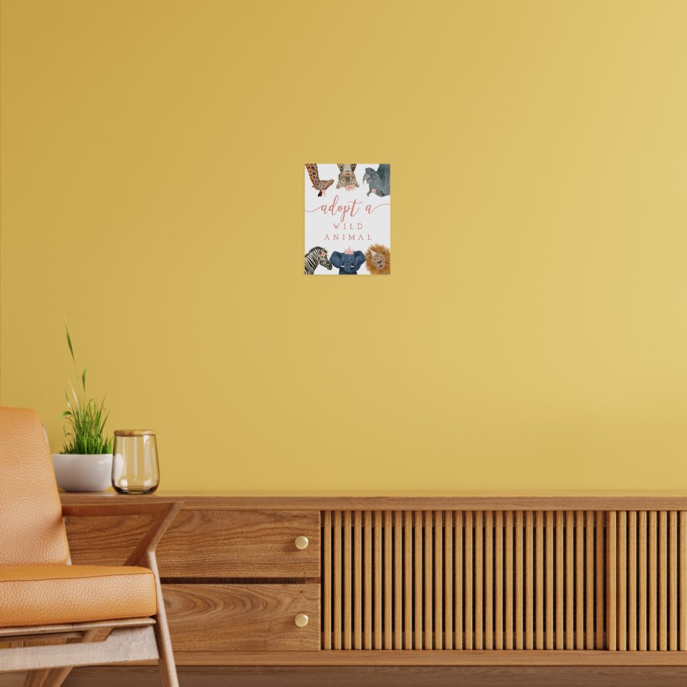 Adoption Center | Pink Safari Birthday Party Sign