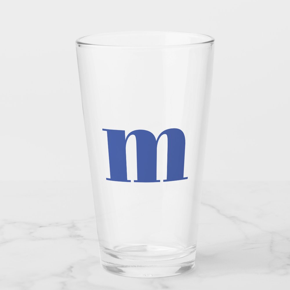 Modern Monogram Initial Beer Glass