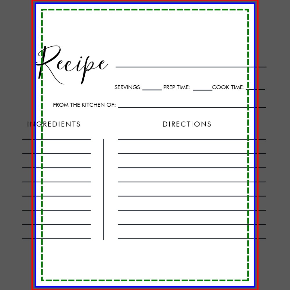 Minimalist Calligraphy Bridal Shower Recipe Card
