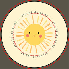 Cute yellow sunshine illustration birthday party paper plates